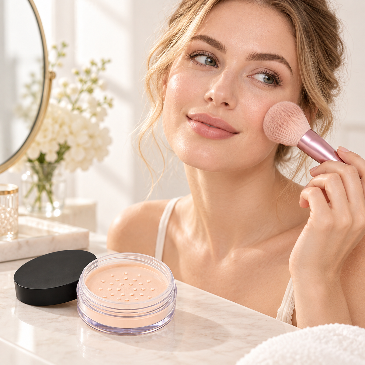 Loose Setting Powder, Ultra-Fine Matte Finishing Powder for Oil Control &amp; Long Lasting Makeup