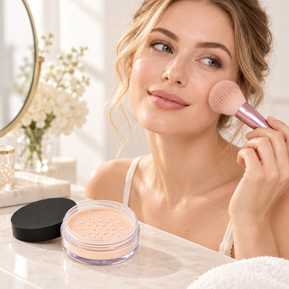 Loose Setting Powder, Ultra-Fine Matte Finishing Powder for Oil Control &amp; Long Lasting Makeup